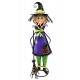 5ft Tall Metal Witch with Broom Stick Halloween Figurine Decoration