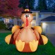 Holidayana 6ft Inflatable Turkey Pilgrim Hat Thanksgiving Decoration Built-in