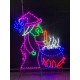 Halloween Witch With Cauldron Outdoor LED Lighted Decoration Steel Frame