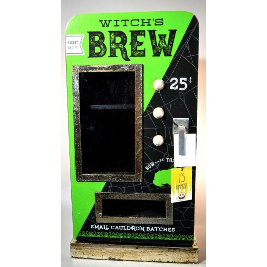 NEW HTF Witch's Brew Halloween Display Cabinet Green Decor Witches Brew