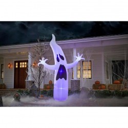 HALLOWEEN INFLATABLE DECOR 12 Ft White Ghoul Ghost LED Lights Lightshow