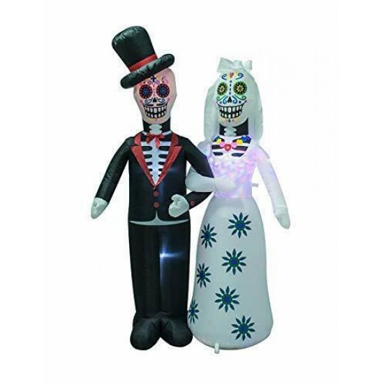 Day of The Dead Couple Halloween Inflatable LED Lights Decor Outdoor Holiday