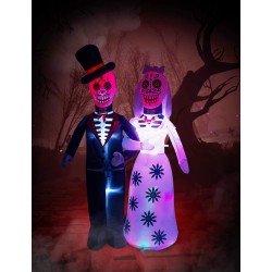 Day of The Dead Couple Halloween Inflatable LED Lights Decor Outdoor Holiday