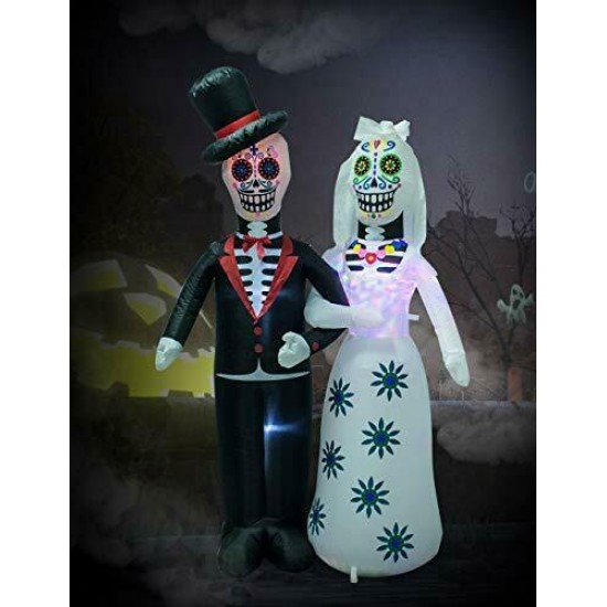 Day of The Dead Couple Halloween Inflatable LED Lights Decor Outdoor Holiday