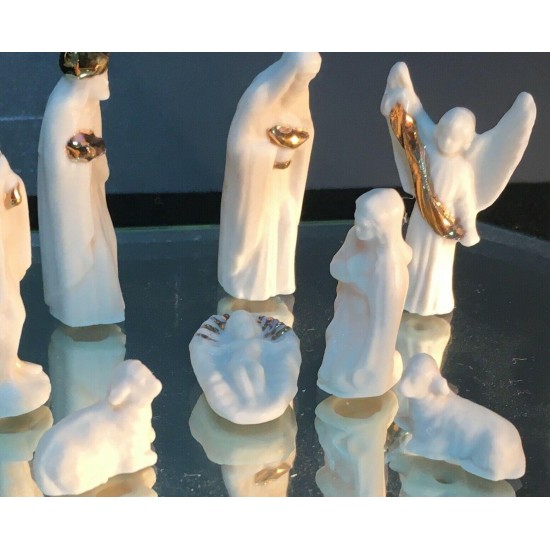 VINTAGE CERAMIC NATIVITY SCENE, HANDMADE 1 OF A KIND, FREE SAME DAY SHIPPING