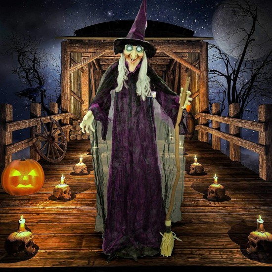 Halloween Haunters 6 Foot Animated Standing Moving Body Witch