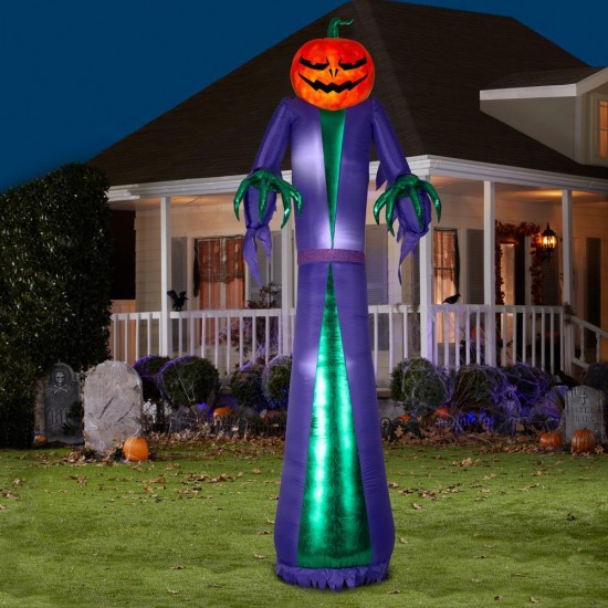 Halloween inflatable Arching Reaper 12 ft Tall Airblown Projection Decoration