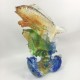 Amore Jewell Go Forward Fish Fengshui ornamen Home Office Liuli Crystal Glass