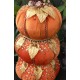 THANKSGIVING VELVET BEADED STACKED PUMPKINS 16” TREE CENTERPIECE TABLE DECOR