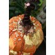 THANKSGIVING VELVET BEADED STACKED PUMPKINS 16” TREE CENTERPIECE TABLE DECOR