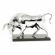 Bey-Berk Bull Sculpture with Nickel Plated Finish