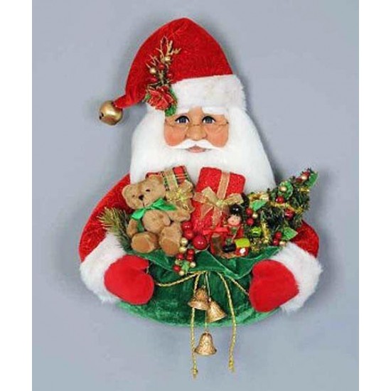 CHRISTMAS DECORATIONS - SANTA WITH TOY SACK WALL ART - FRONT DOOR DECORATION