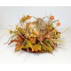 BURLAP WOOD PUMPKIN LRG CENTERPIECE FALL HARVEST THANKSGIVING FLORAL ARRANGEMENT