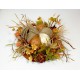 BURLAP WOOD PUMPKIN LRG CENTERPIECE FALL HARVEST THANKSGIVING FLORAL ARRANGEMENT