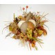 BURLAP WOOD PUMPKIN LRG CENTERPIECE FALL HARVEST THANKSGIVING FLORAL ARRANGEMENT