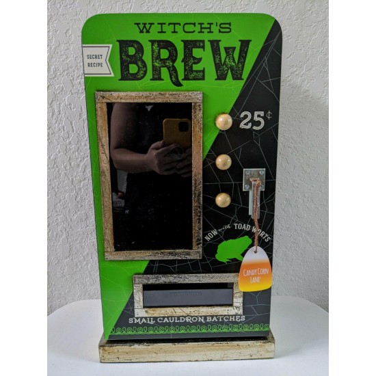 NEW HTF Witch's Brew Halloween Display Cabinet Green Decor Witches Brew