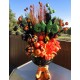 FANCY HALLOWEEN CENTERPIECE CAULDRON WITCH LEGS PUMPKIN TABLE DECOR