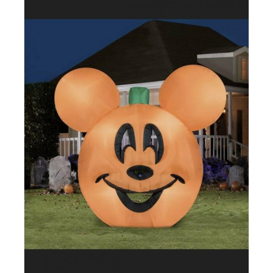 Disney 9.5 ft 2.9 M Halloween Mickey Mouse Lights Up Pumpkin Inflatable Gemmy