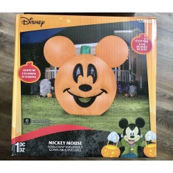 Disney 9.5 ft 2.9 M Halloween Mickey Mouse Lights Up Pumpkin Inflatable Gemmy