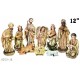 Nativity Set - 11 Pcs - Baby Jesus, Mary, Joseph, Shepherd, 3 Kings, Cow, Donkey