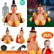 Holidayana Turkey With Pilgrim Hat Inflatable 6Ft Thanksgiving Turkey With Pilgr