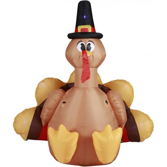 Holidayana Turkey With Pilgrim Hat Inflatable 6Ft Thanksgiving Turkey With Pilgr