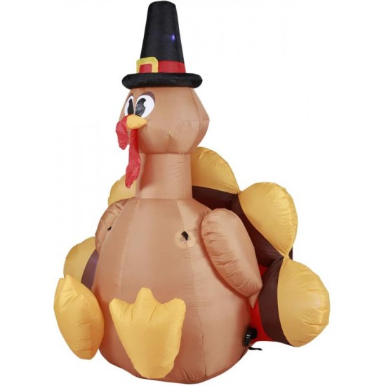 Holidayana Turkey With Pilgrim Hat Inflatable 6Ft Thanksgiving Turkey With Pilgr