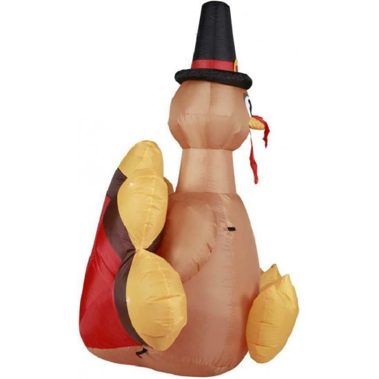 Holidayana Turkey With Pilgrim Hat Inflatable 6Ft Thanksgiving Turkey With Pilgr