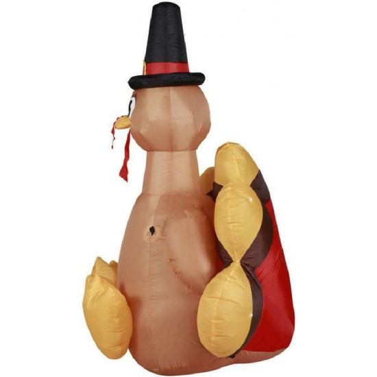 Holidayana Turkey With Pilgrim Hat Inflatable 6Ft Thanksgiving Turkey With Pilgr