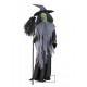 Gemmy Evil Witch with Broom Indoor Animated Halloween Prop 6.3' Tall