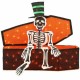 Home Accents Halloween Tinsel Coffin with Skeleton 4ft