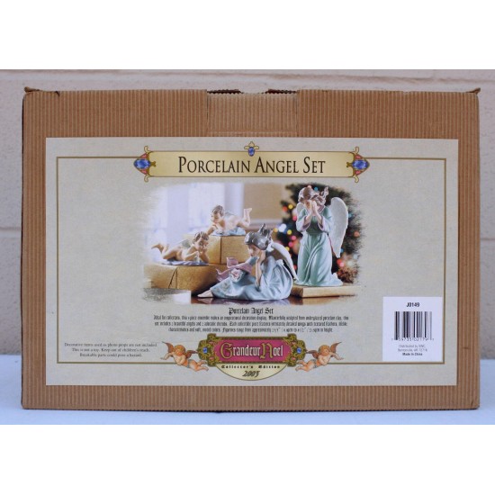 GRANDEUR NOEL COLLECTORS EDITION PORCELAIN ANGEL SET 