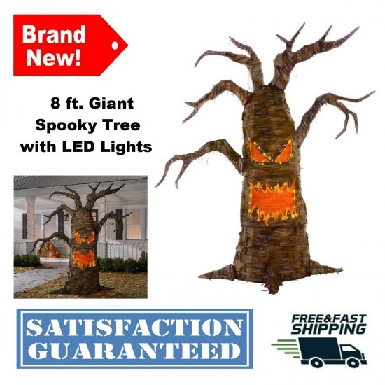 Home Accents Holiday Halloween Decoration 8 FT Giant Sized 60 LED Spooky Tree