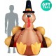 Turkey with Pilgrim Hat Inflatable 6ft Thanksgiving Turkey with Pilgrim Hat Inf