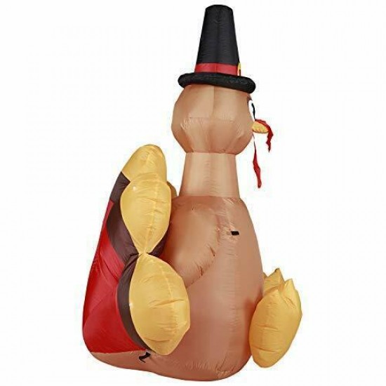 Turkey with Pilgrim Hat Inflatable 6ft Thanksgiving Turkey with Pilgrim Hat Inf