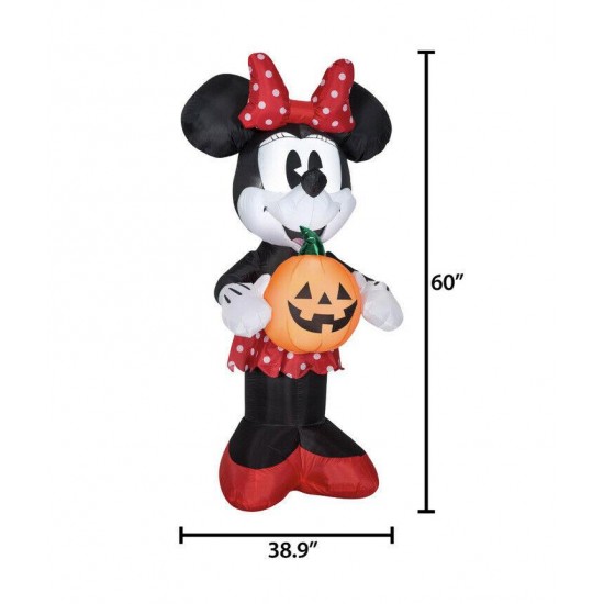 Halloween Disney 5ft Mickey & Minnie Mouse w Pumpkin Airblown Inflatable Gemmy