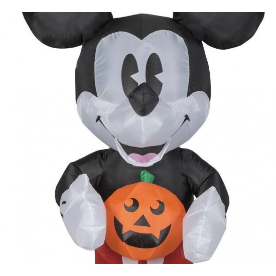 Halloween Disney 5ft Mickey & Minnie Mouse w Pumpkin Airblown Inflatable Gemmy