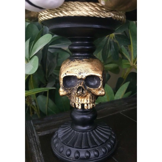 FANCY HALLOWEEN PUMPKINS TREE SCARY SKELETON  SKULL CENTERPIECE TABLE DECOR