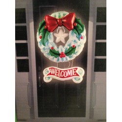 Vintage Lighted Christmas Wreath Silica Wall Door Hanging LED Color Changing