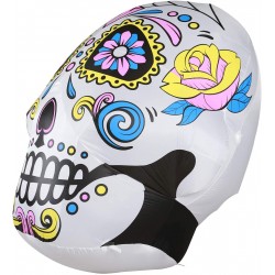 6Ft Halloween Inflatable Sugar Skull Yard Decoration Super Bright Internal Light