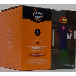 Halloween Gemmy 9 ft Fire & Ice Swirling Light Pumpkin Reaper Inflatable NIB