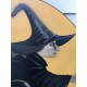 Vintage Halloween Flying Witch On A Broom Wooden Plaque Decor Over 3 Feet