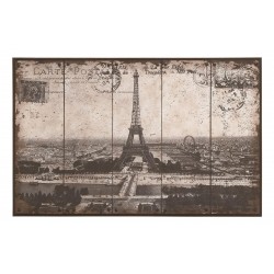 Old Fashioned Postcard Wall Art White Paris Cityscape Eiffel Tower Decor 56000