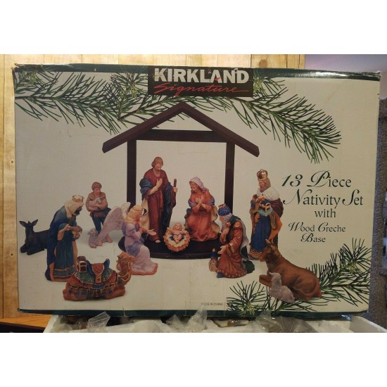 RARE Kirkland Signature 13 PC Porcelain Nativity Set 75177