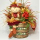 CENTERPIECE FALL BASKET SCARECROW FLOWER LARGE ARRANGEMENT AUTUMN THANKSGIVING