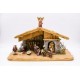 Wood Nativity Scene with 11 Hand Painted Figurines #2