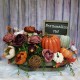 XL Personalized Fall Pumpkin Floral Arrangement- Custom Fall Centerpiece