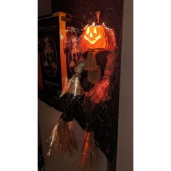 48” Fiber Optic Scarecrow Pumpkin JOL Autumn Fall Halloween Trendmasters 2002