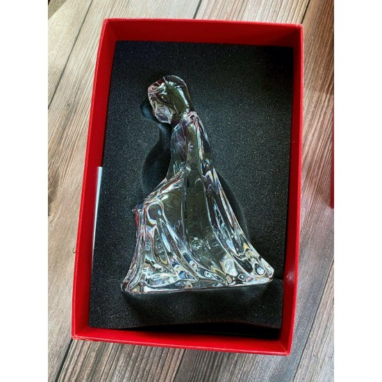 BACCARAT Nativity Scene Mary Kneeling NIB Perfect Signed French Crystal 6