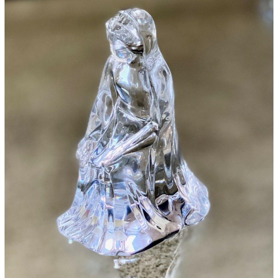 BACCARAT Nativity Scene Mary Kneeling NIB Perfect Signed French Crystal 6